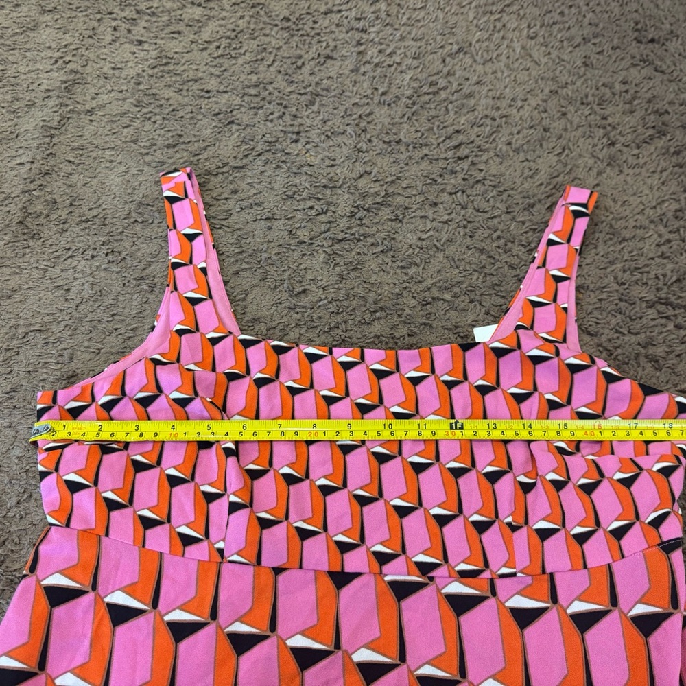 2 FOR $25 Diane Von Furstenberg Target Dress Pink Red Modern Geo Mini Dress 12 - Picture 9 of 10